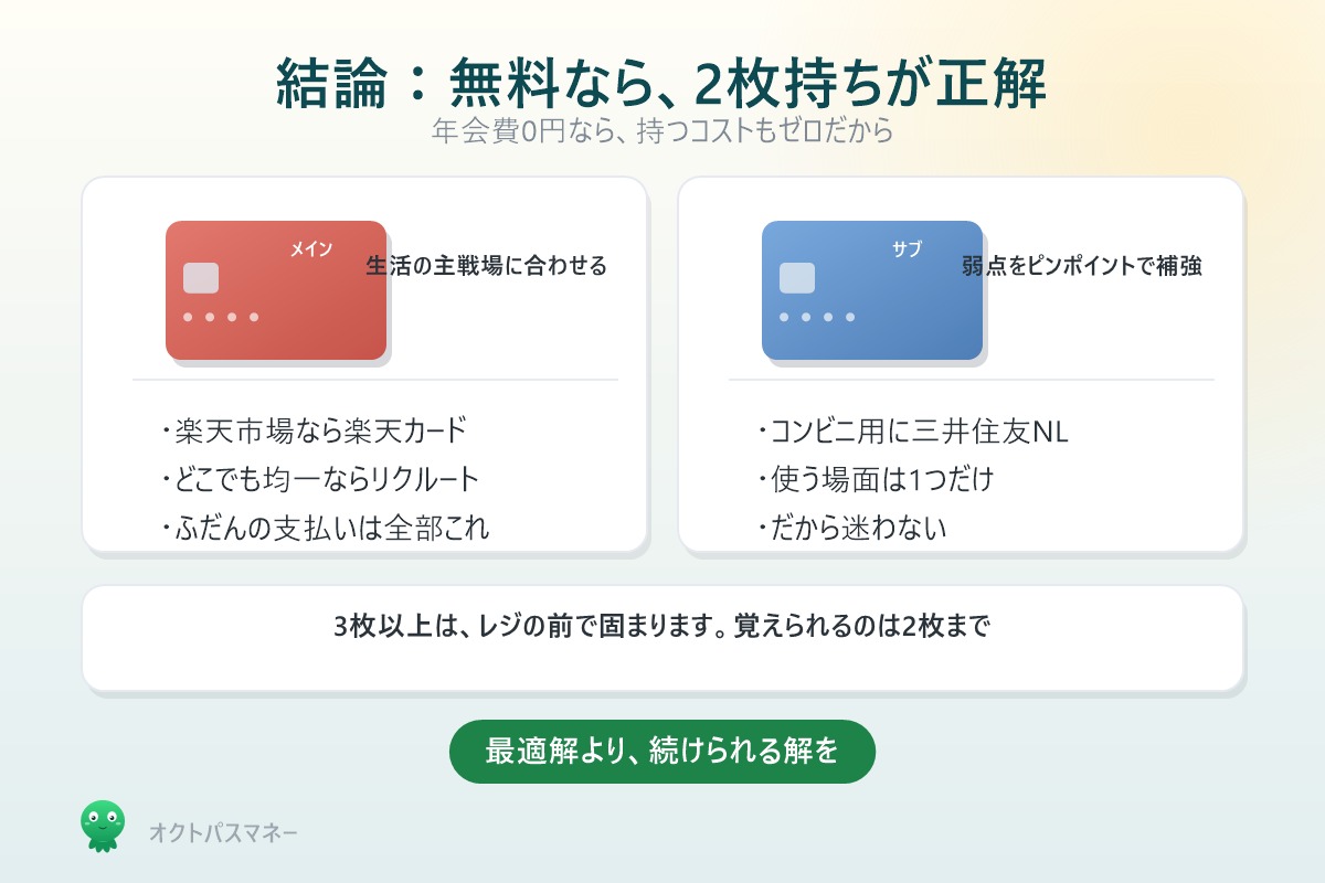 無料カードは2枚持ちが正解 メインとコンビニ用サブ