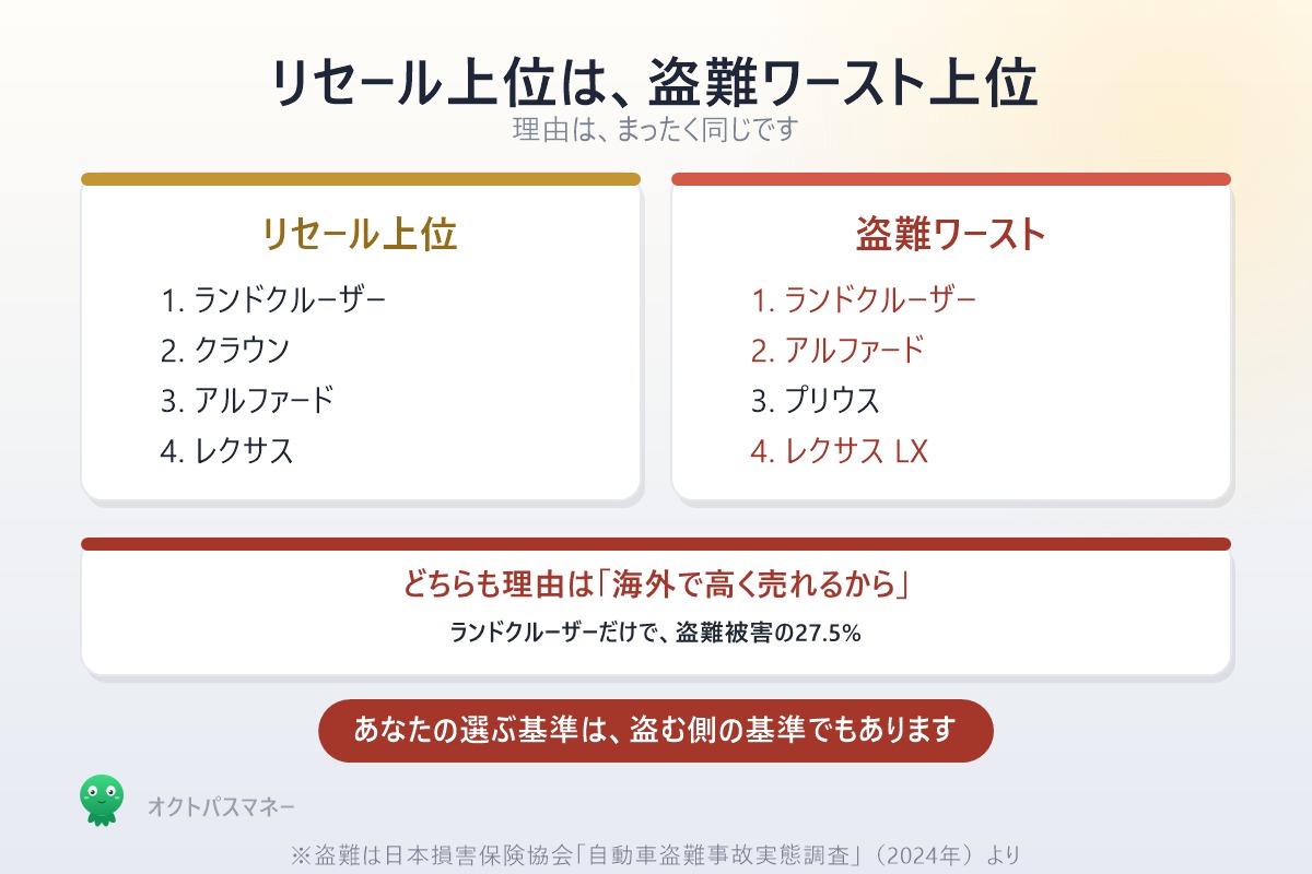 リセール上位と盗難ワースト上位がほぼ同じ顔ぶれ 理由は海外で高く売れるから
